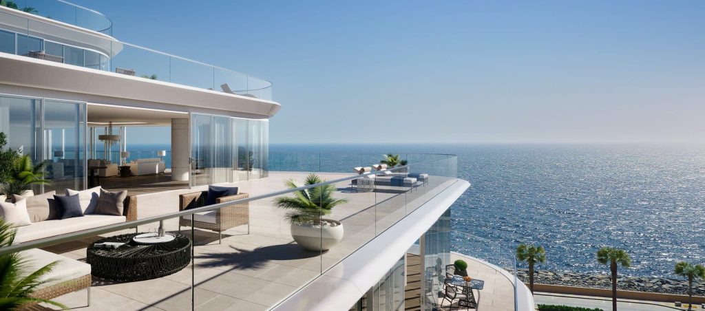 Balcony of a luxury waterfront apartment Dubai 1 1